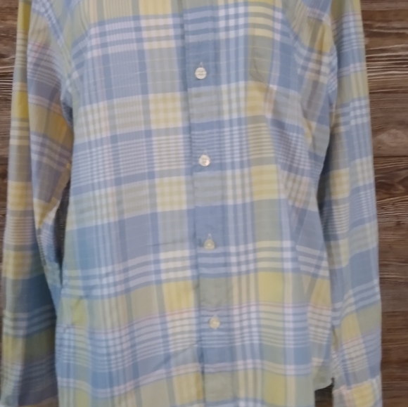 Mens J Crew vintage medium shirt check yellow blue